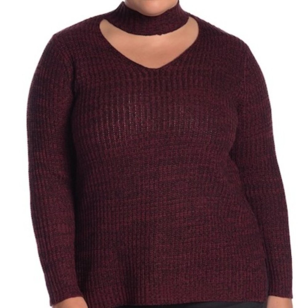 NWT 3X Planet Gold Marled Gigi Purple Sweater Plus